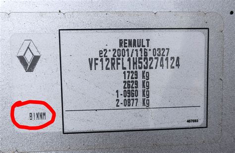 renault captur farbcode tabelle.